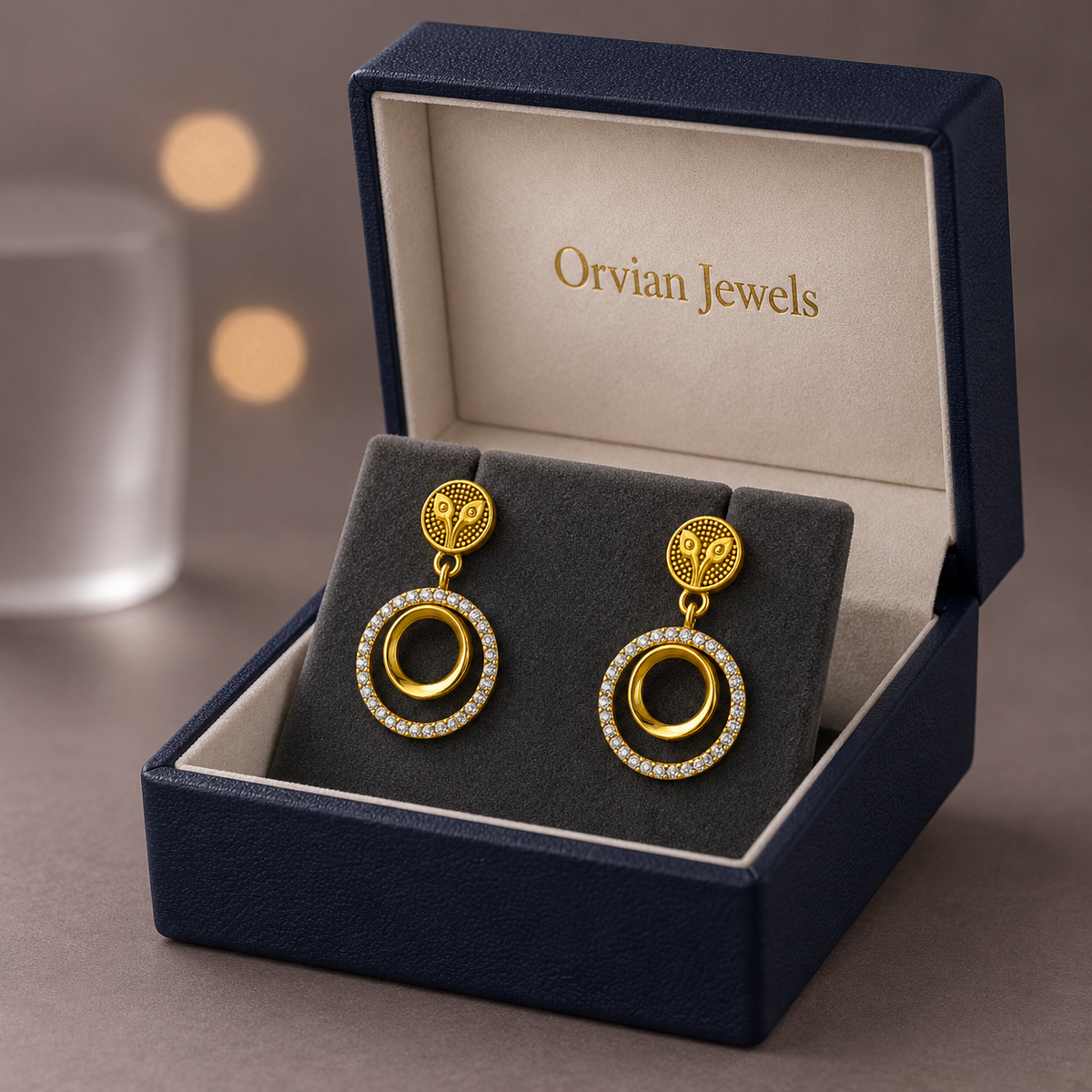 Calyra Crystal Orbit Drop Earrings GWE 297