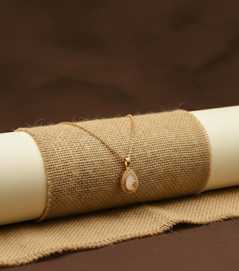 Rose Gold Plated American Diamond Pendant Chain for Women | Minimal Short Pendant Necklace | Brass & Steel Jewellery | CP-36