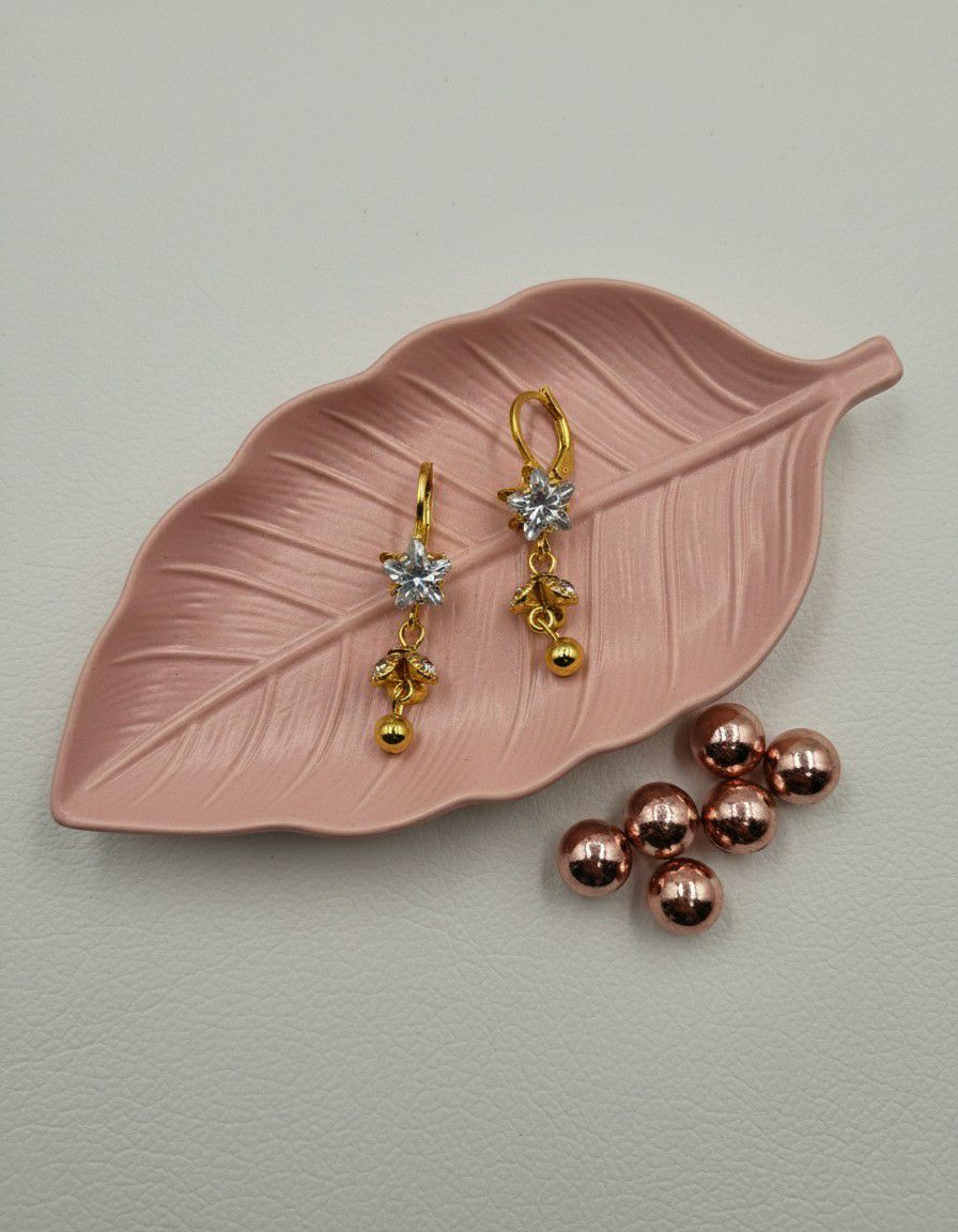 Gold Plated American Diamond Mini Jhumka Earrings for Women | Minimal Brass Earrings | Daily Wear Jewellery  | Imitation Jewellery | EA-37