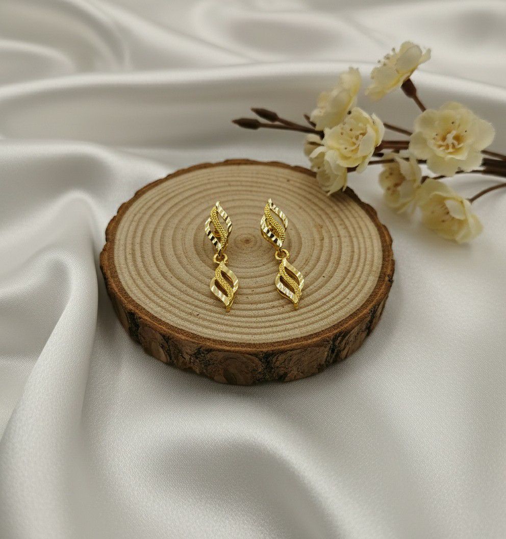 Gold Plated Minimal Stud Earrings for Women | Lightweight Brass Earrings | Daily Wear Jewellery | EA-38