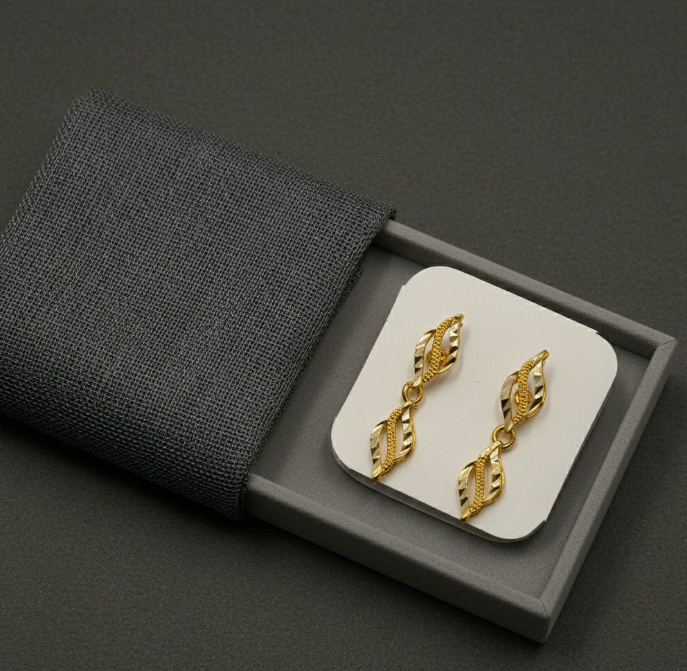 Gold Plated Minimal Stud Earrings for Women | Lightweight Brass Earrings | Daily Wear Jewellery | EA-38