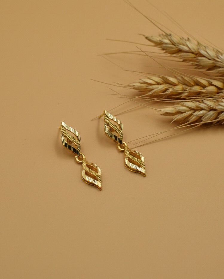 Gold Plated Minimal Stud Earrings for Women | Lightweight Brass Earrings | Daily Wear Jewellery | EA-38