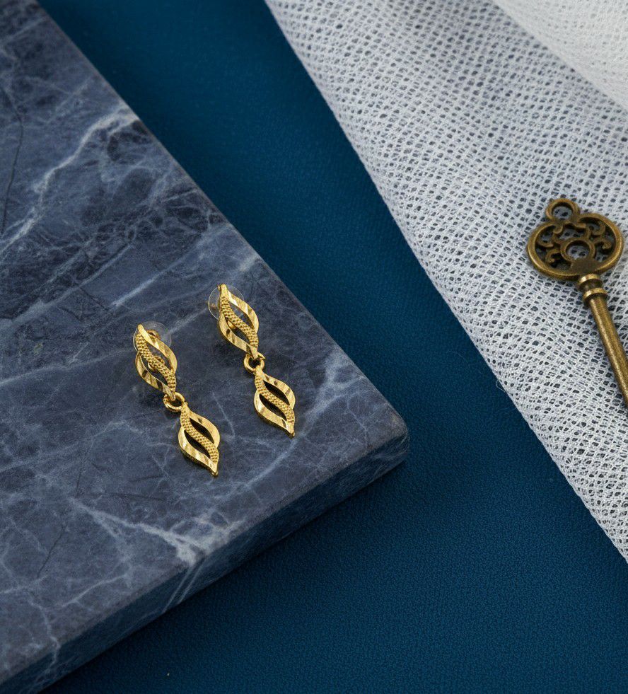 Gold Plated Minimal Stud Earrings for Women | Lightweight Brass Earrings | Daily Wear Jewellery | EA-38