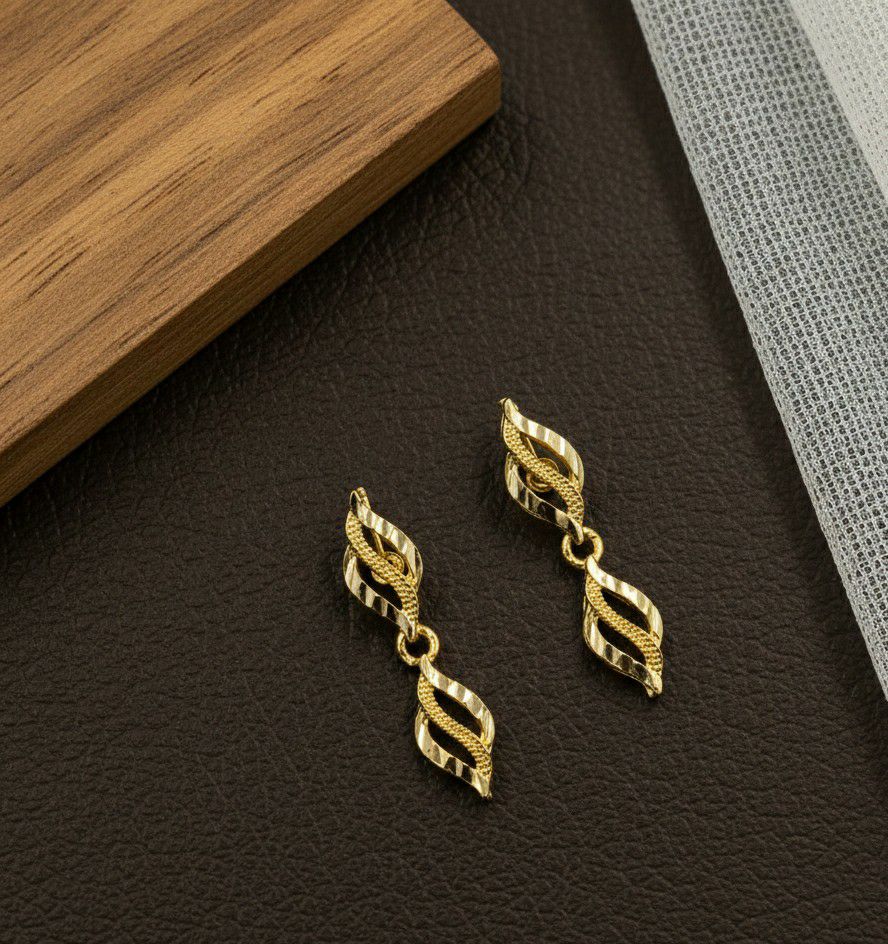 Gold Plated Minimal Stud Earrings for Women | Lightweight Brass Earrings | Daily Wear Jewellery | EA-38
