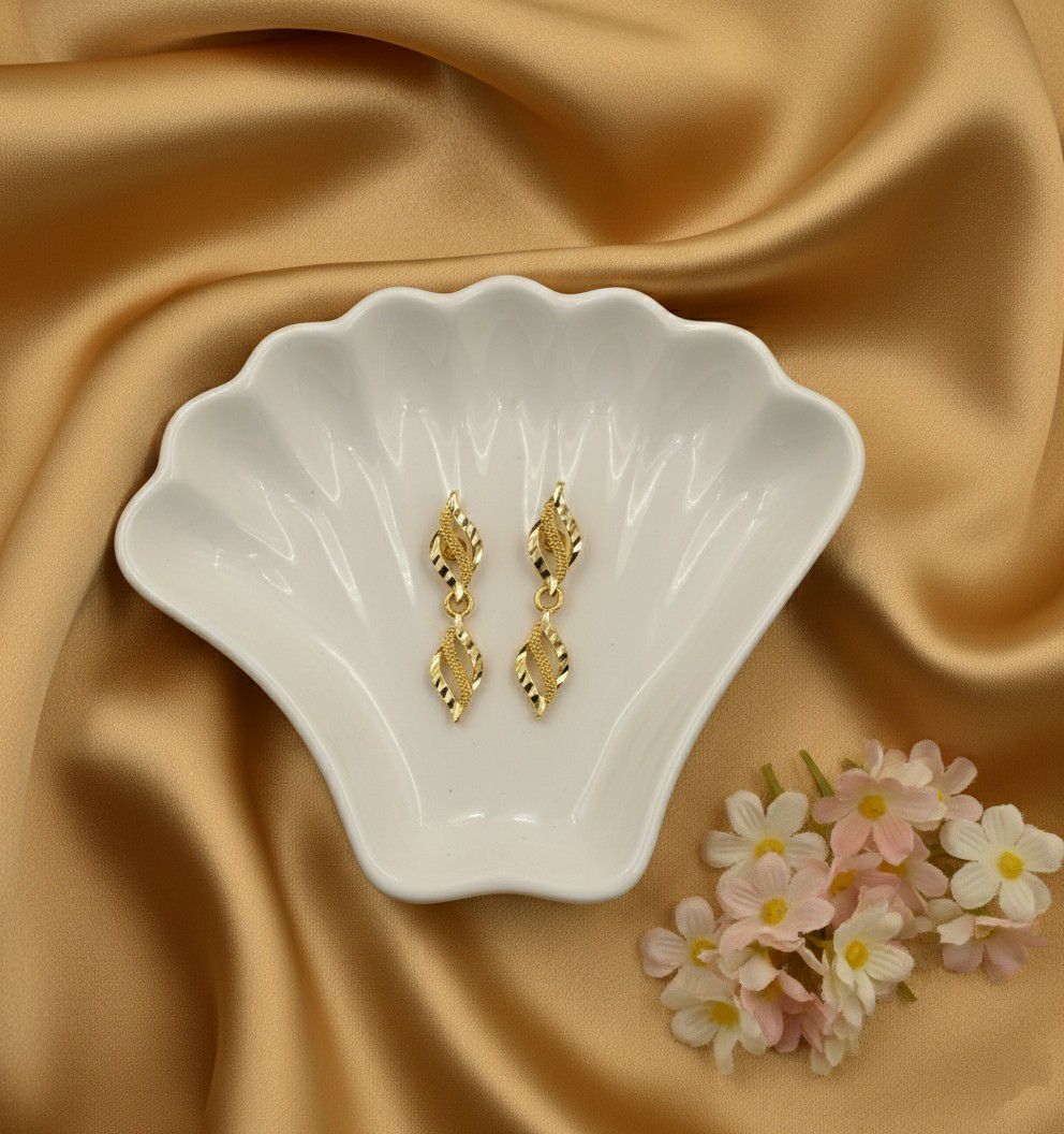 Gold Plated Minimal Stud Earrings for Women | Lightweight Brass Earrings | Daily Wear Jewellery | EA-38