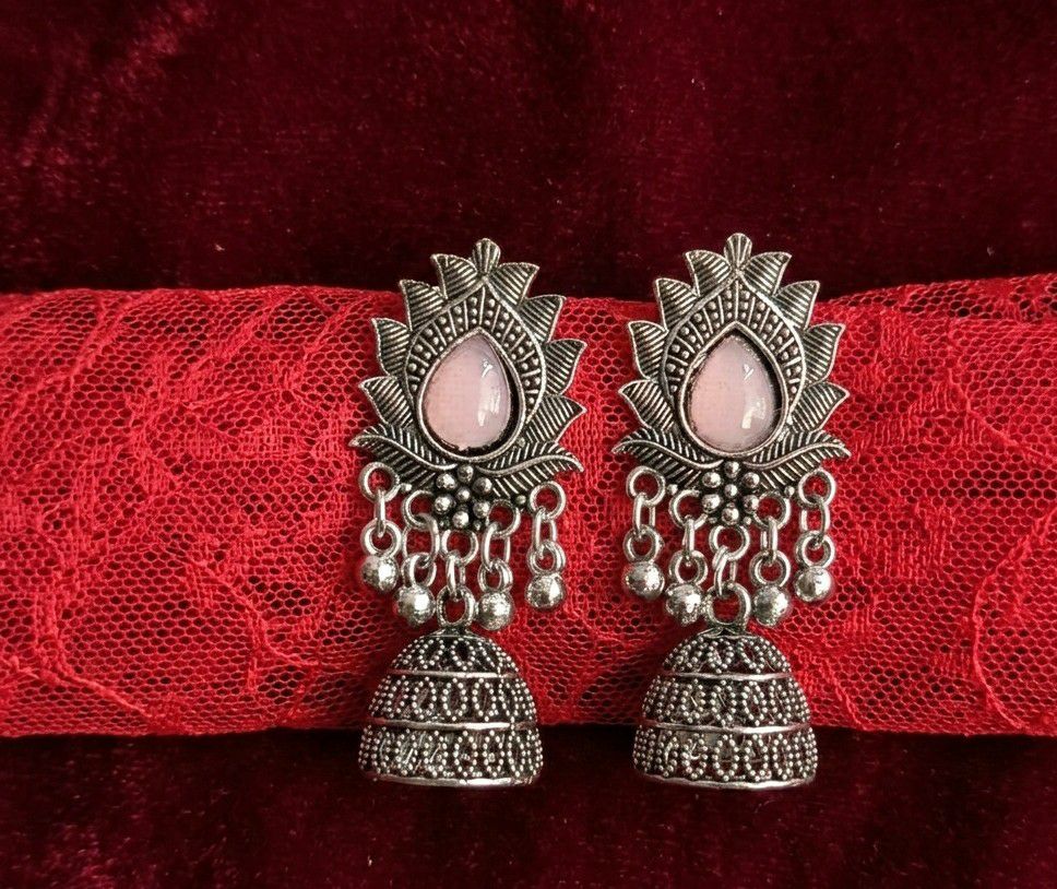 Silver Plated Jhumka Earrings for Women | Traditional Long Latkan Jhumki | Brass Ethnic Jewellery | EA-49