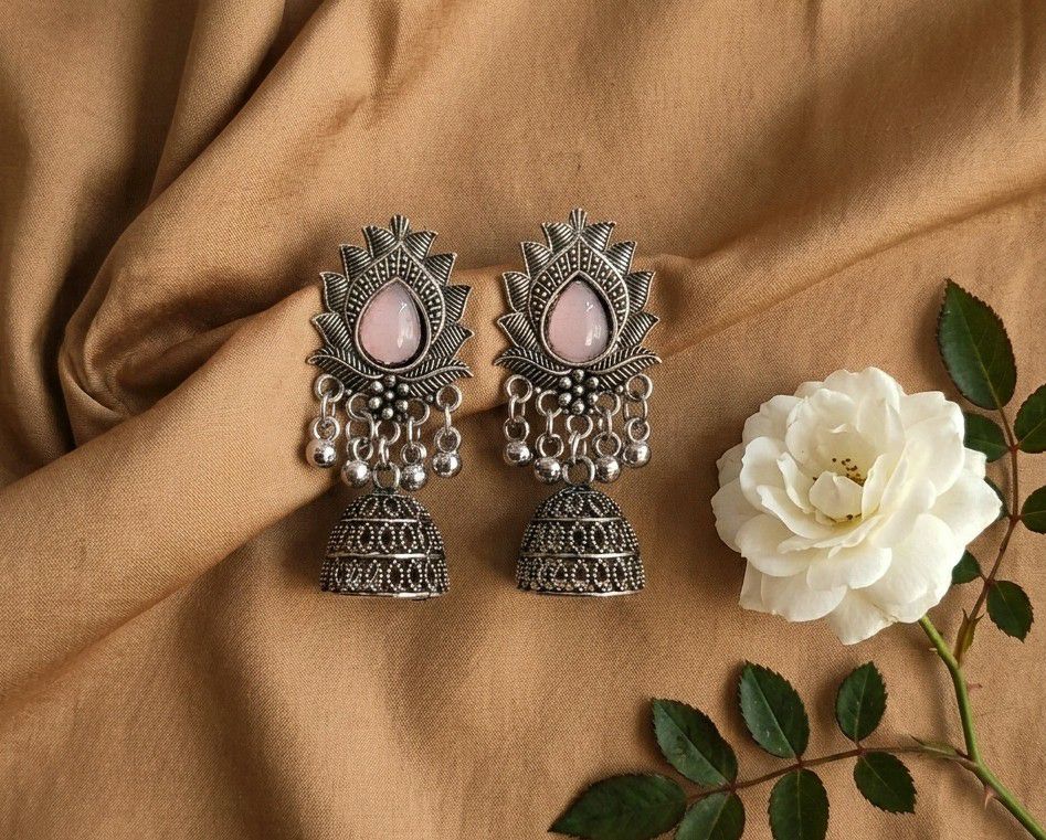 Silver Plated Jhumka Earrings for Women | Traditional Long Latkan Jhumki | Brass Ethnic Jewellery | EA-49
