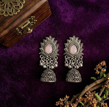 Silver Plated Jhumka Earrings for Women | Traditional Long Latkan Jhumki | Brass Ethnic Jewellery | EA-49