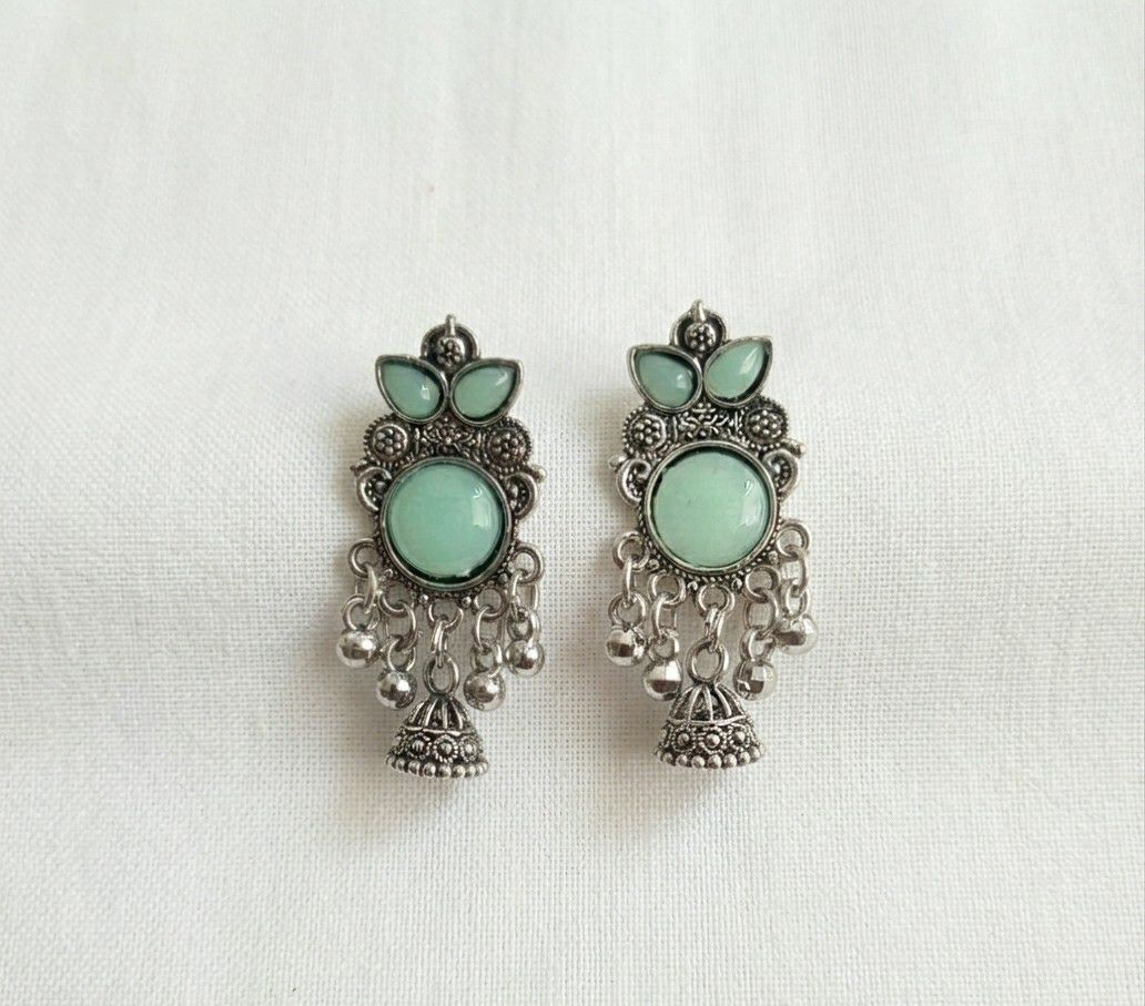 Silver Plated Jhumka Earrings for Women | Traditional Long Latkan Jhumki | Brass Ethnic Jewellery | EA-52
