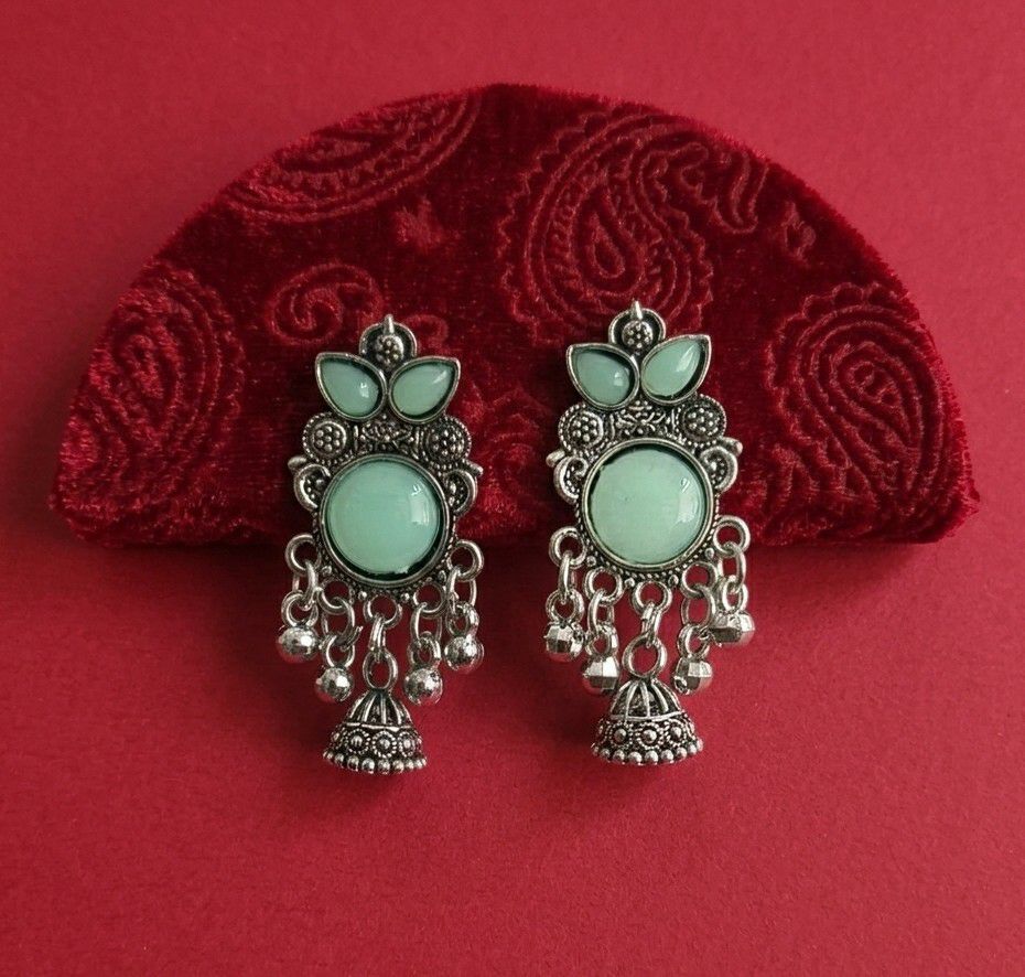 Silver Plated Jhumka Earrings for Women | Traditional Long Latkan Jhumki | Brass Ethnic Jewellery | EA-52