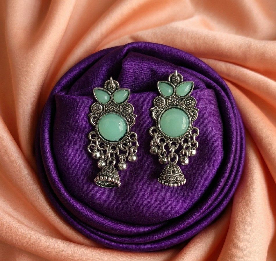 Silver Plated Jhumka Earrings for Women | Traditional Long Latkan Jhumki | Brass Ethnic Jewellery | EA-52