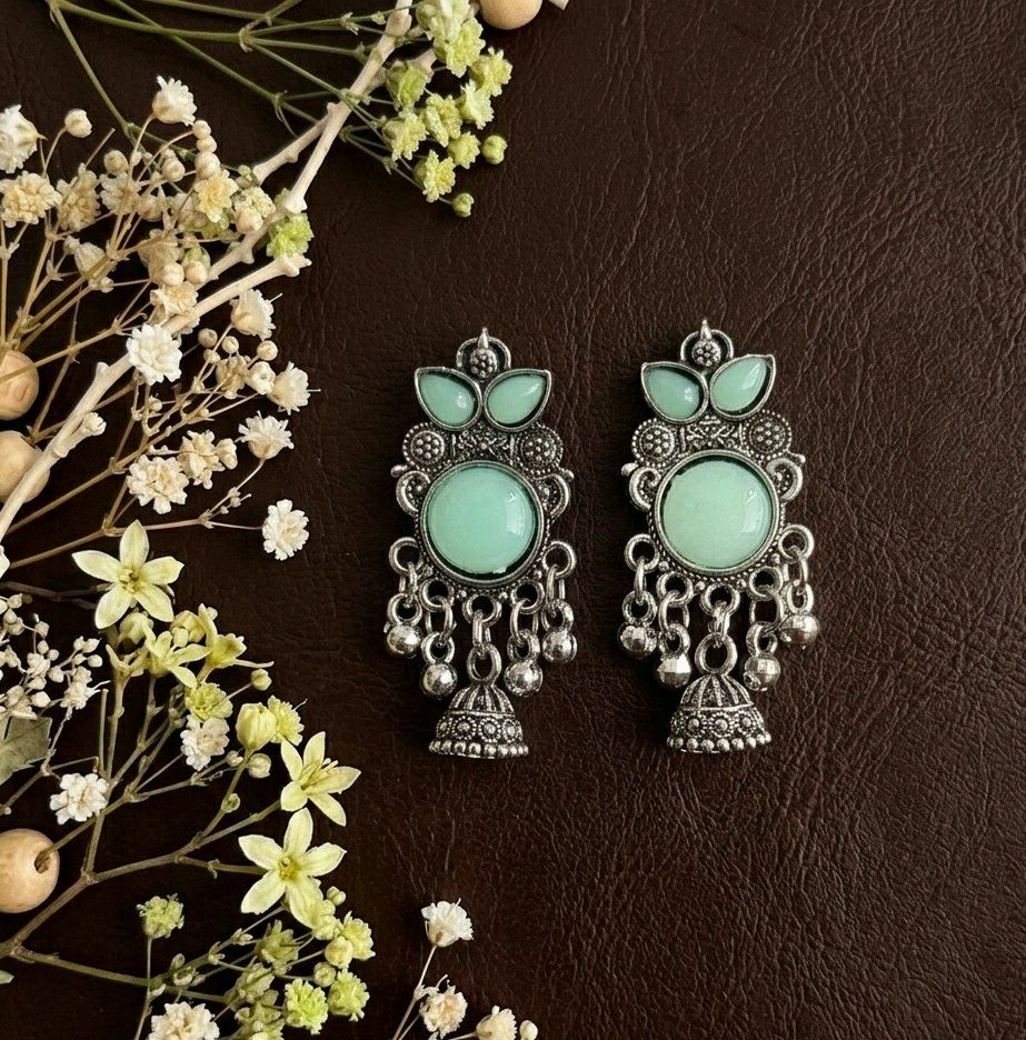 Silver Plated Jhumka Earrings for Women | Traditional Long Latkan Jhumki | Brass Ethnic Jewellery | EA-52