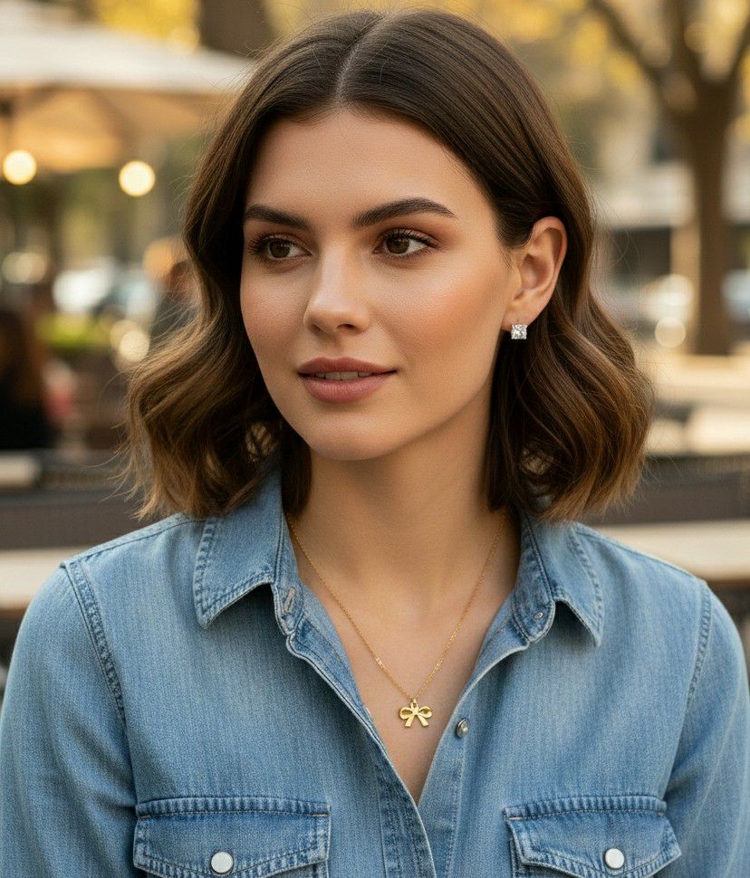 Gold Plated Infinity Pendant Chain with Earrings for Women | American Diamond Short Necklace Set | Brass & Copper  | Imitation Jewellery | CP-56