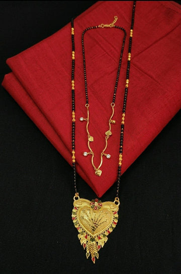 Gold Plated Long Mangalsutra Set for Women | South Indian Single Strand Dokiya Mangalsutra (30" + 18") | Minimal Traditional Jewellery | M-43  Alternative Titles