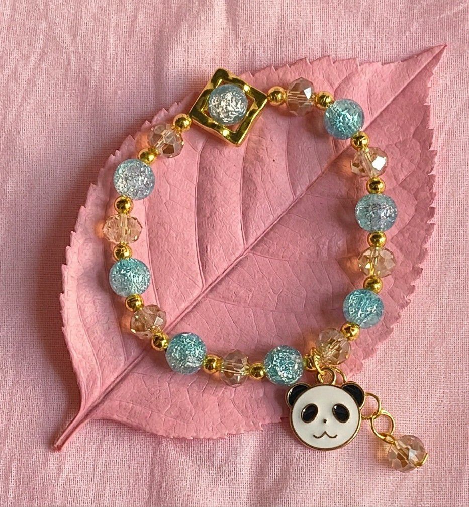 Gold Plated Crystal Beads Bracelet for Women | Adjustable Free Size Slip-On Bracelet | Stylish Daily Wear Jewellery | B-49
