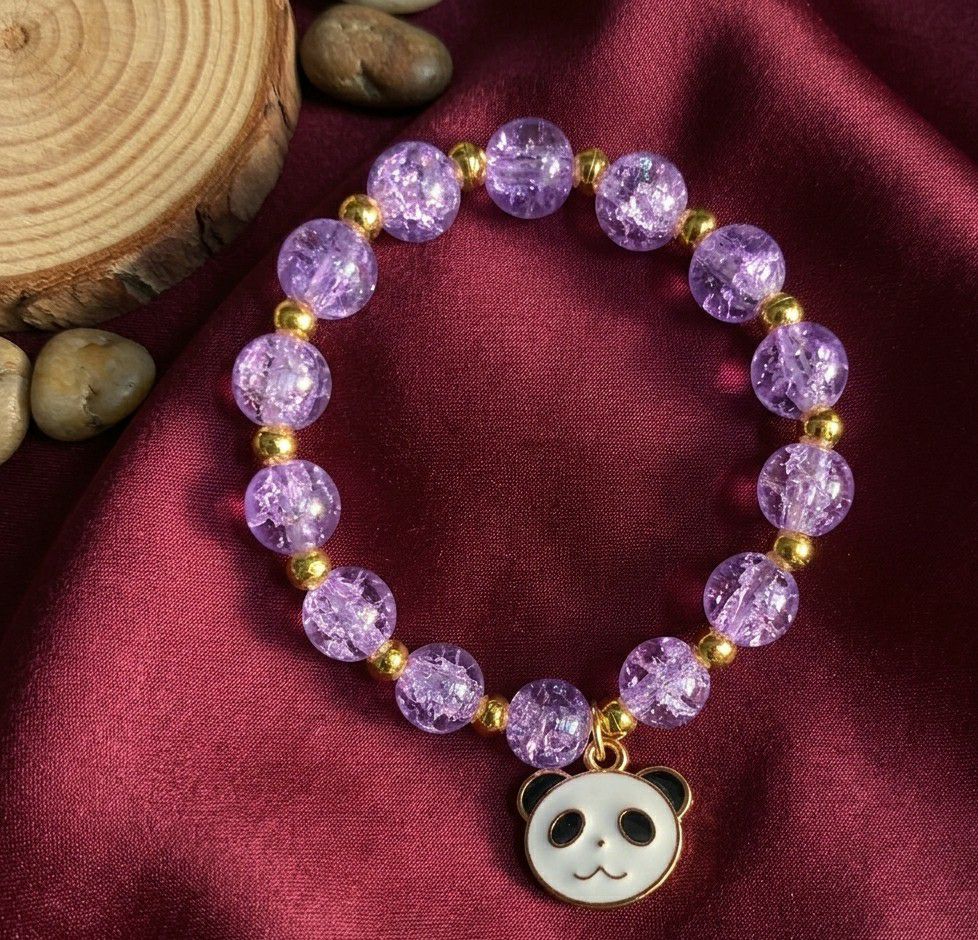 Gold Plated Crystal Beads Bracelet for Women | Adjustable Free Size Slip-On Bracelet | Elegant Daily Wear Jewellery | B-50