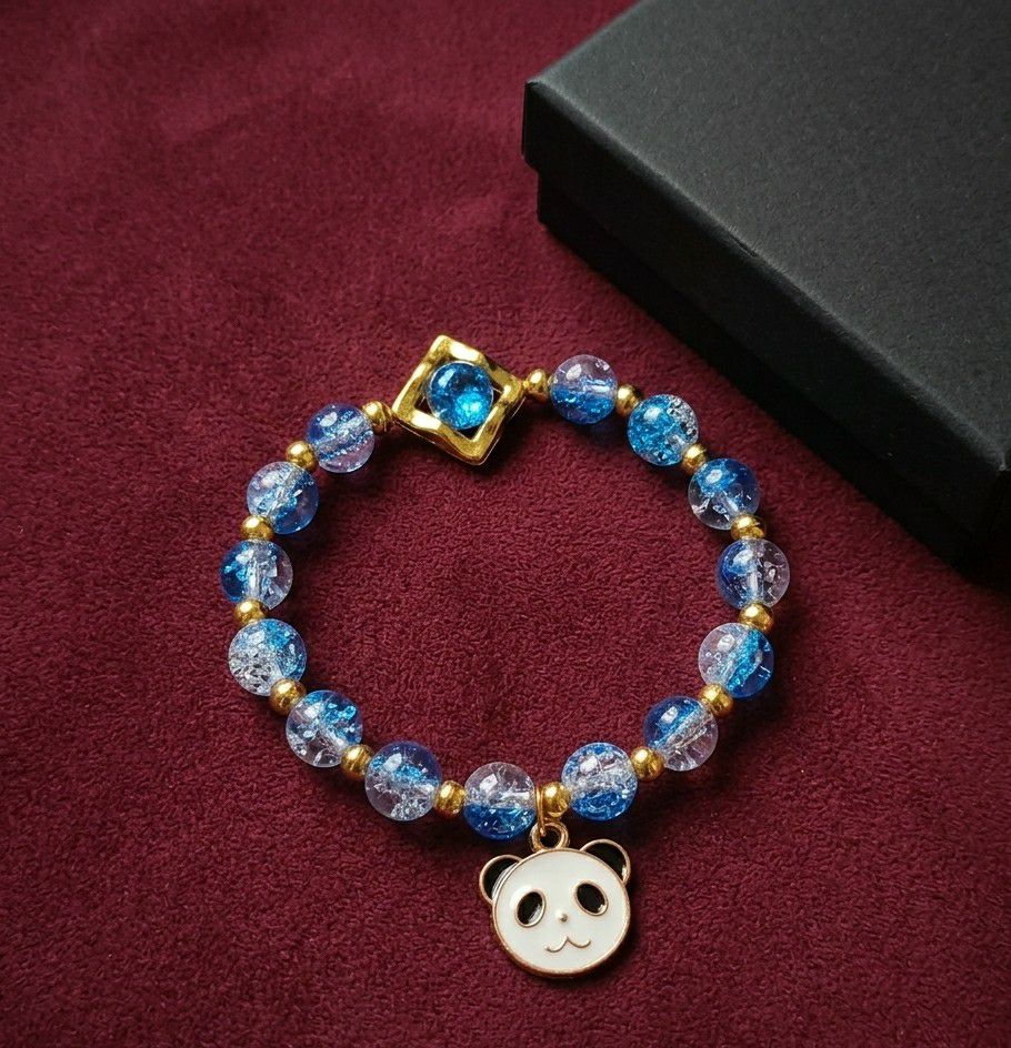 Gold Plated Crystal Beads Bracelet for Women | Adjustable Free Size Slip-On Bracelet | Stylish Fashion Jewellery | B-51
