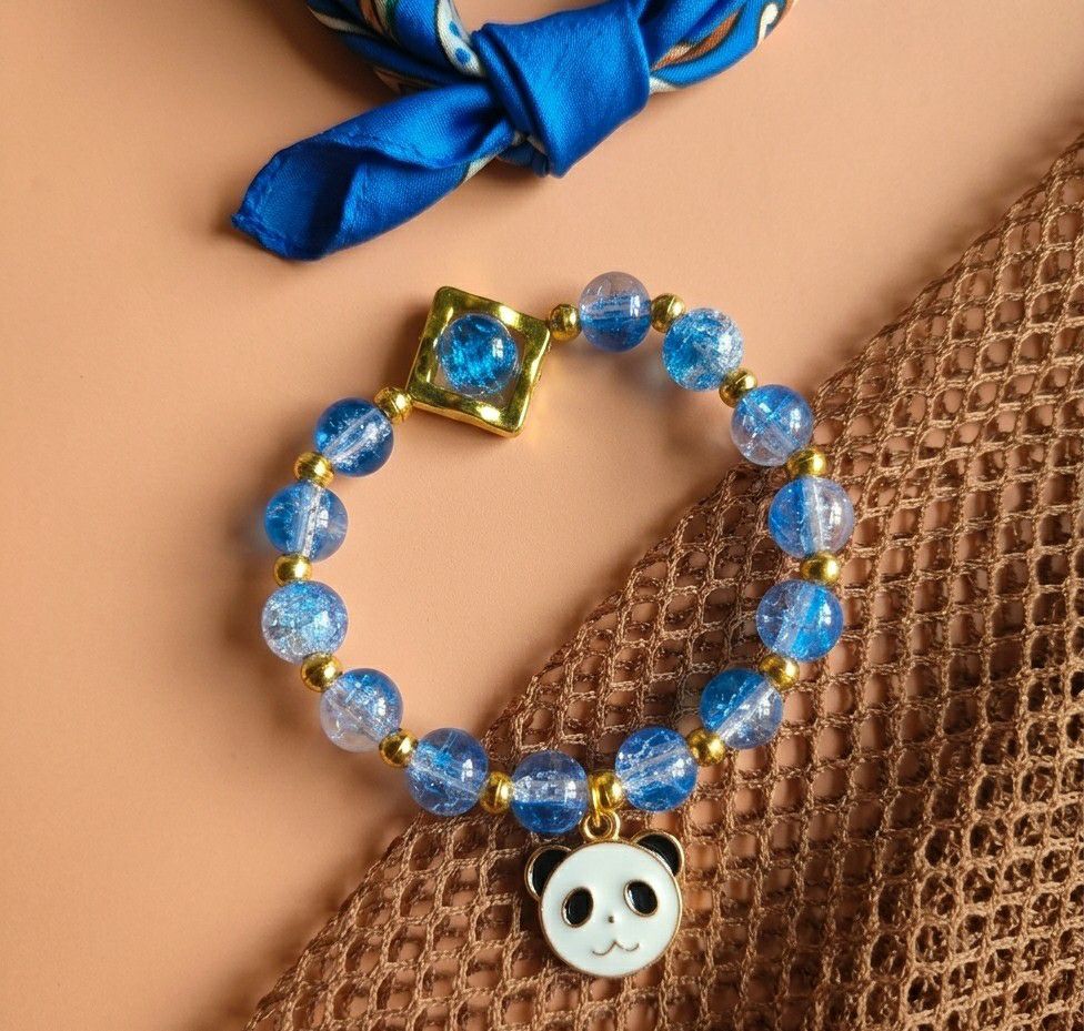 Gold Plated Crystal Beads Bracelet for Women | Adjustable Free Size Slip-On Bracelet | Stylish Fashion Jewellery | B-51