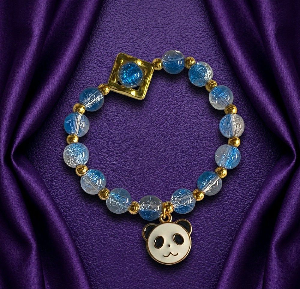 Gold Plated Crystal Beads Bracelet for Women | Adjustable Free Size Slip-On Bracelet | Stylish Fashion Jewellery | B-51