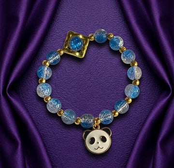 Gold Plated Crystal Beads Bracelet for Women | Adjustable Free Size Slip-On Bracelet | Stylish Fashion Jewellery | B-51