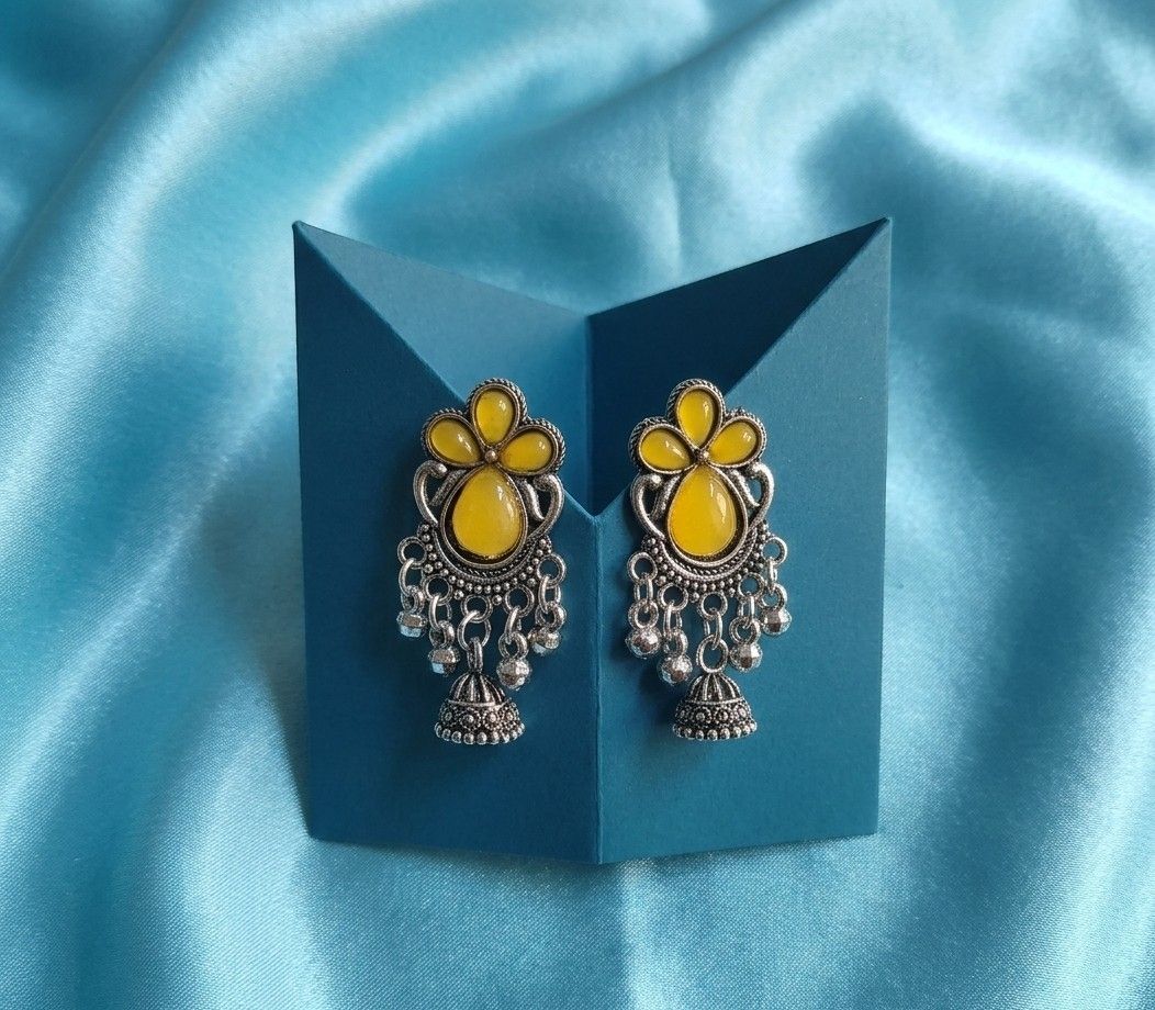 Silver Plated Jhumka Earrings for Women | Brass Traditional Long Drop Earrings | Ethnic & Party Wear Jewellery | EA-50