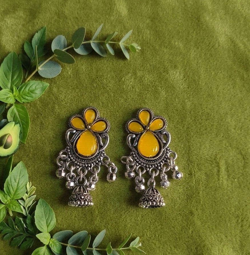 Silver Plated Jhumka Earrings for Women | Brass Traditional Long Drop Earrings | Ethnic & Party Wear Jewellery | EA-50