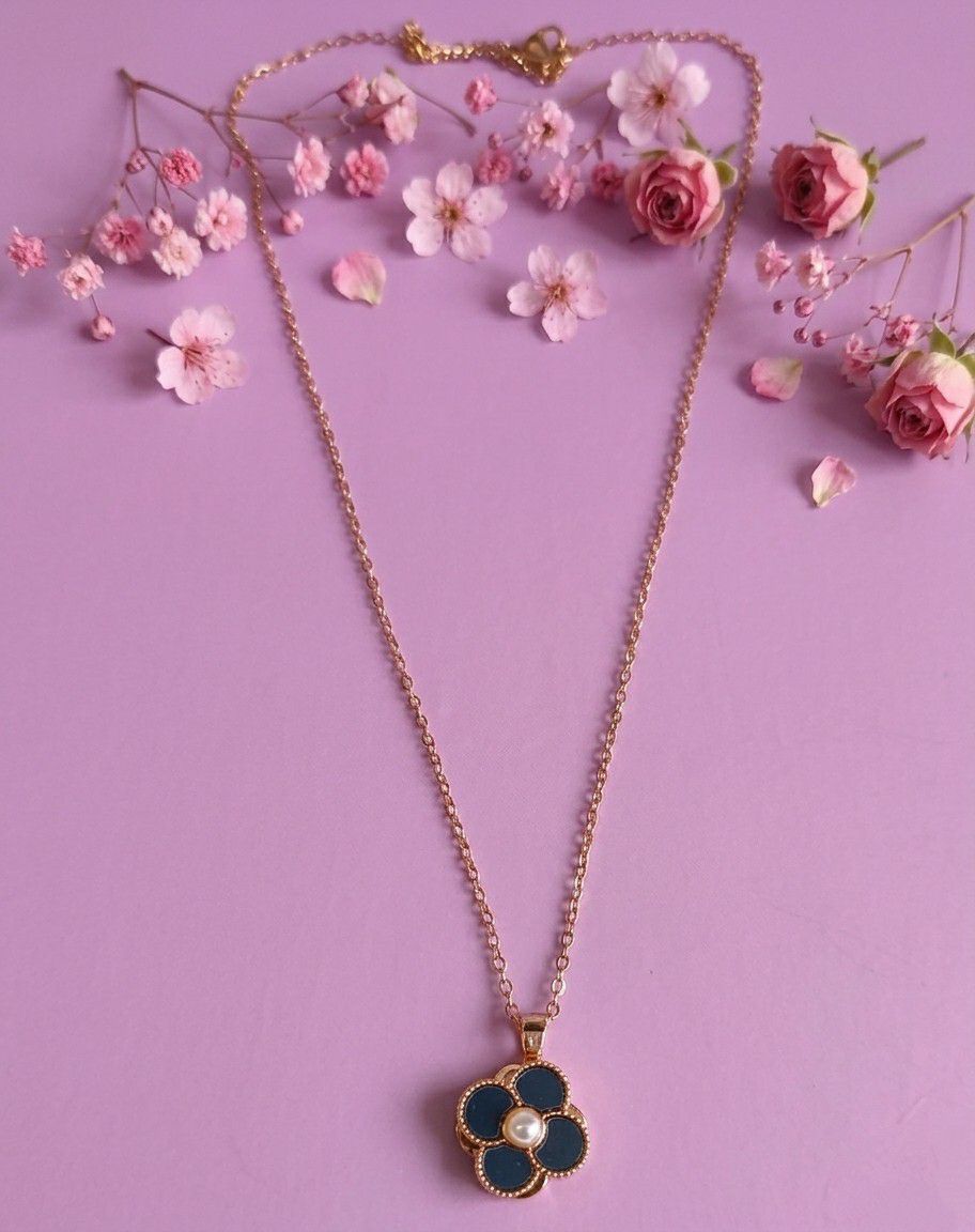 Rose Gold Plated Rotating Flower Pendant Chain for Women | Anti Tarnish American Diamond Spin Pendant Necklace | Adjustable | CP-59