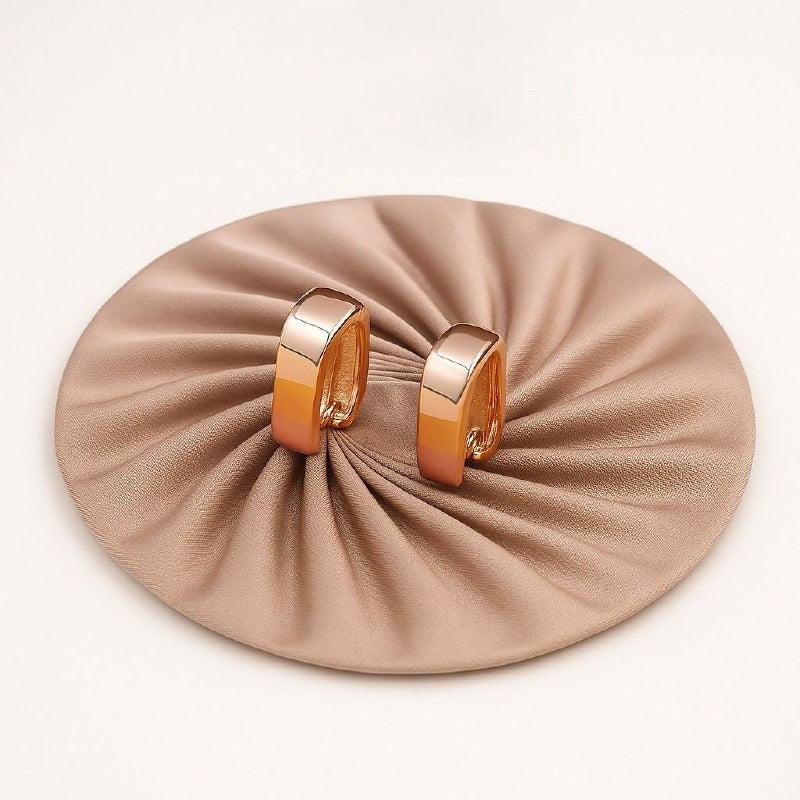 Rose Gold Plated Square Stud Earrings for Women | Anti-Tarnish Stainless Steel Small Earrings | Daily & Party Wear | EA-25