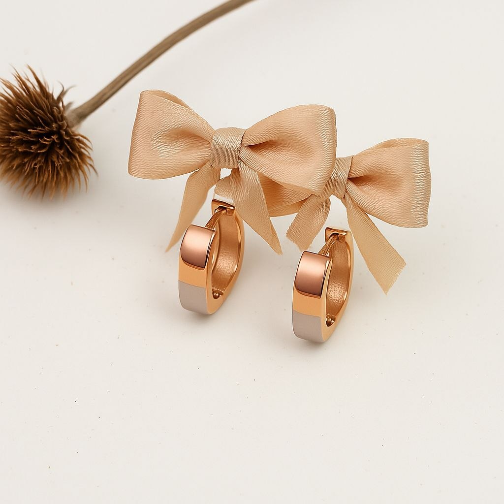 Rose Gold Plated Square Stud Earrings for Women | Anti-Tarnish Stainless Steel Small Earrings | Daily & Party Wear | EA-25