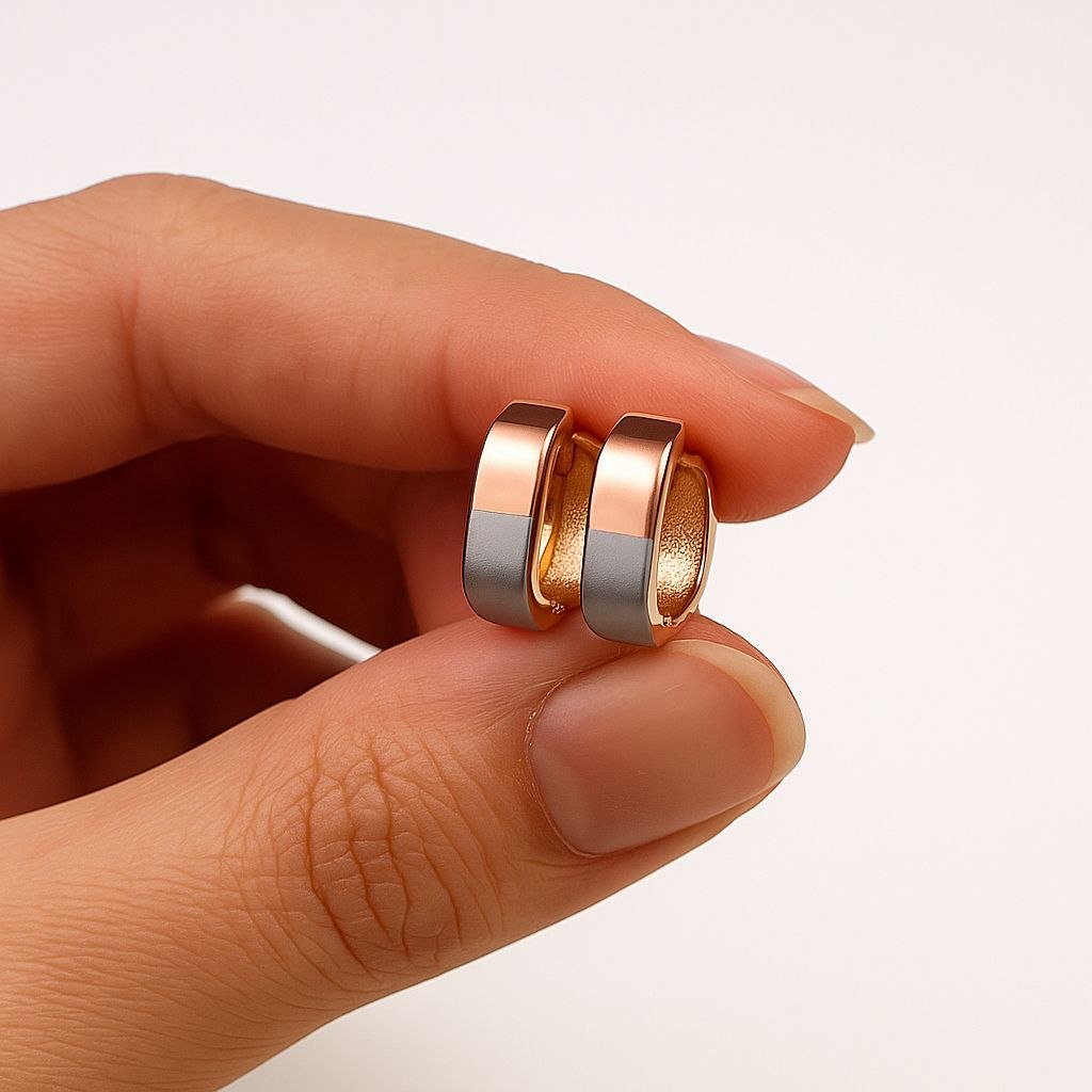 Rose Gold Plated Square Stud Earrings for Women | Anti-Tarnish Stainless Steel Small Earrings | Daily & Party Wear | EA-25