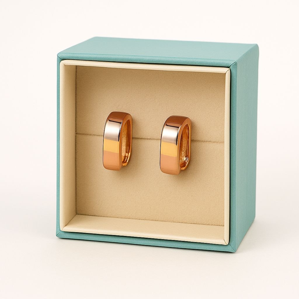 Rose Gold Plated Square Stud Earrings for Women | Anti-Tarnish Stainless Steel Small Earrings | Daily & Party Wear | EA-25