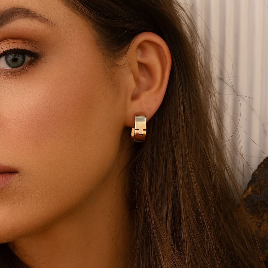 Rose Gold Plated Square Stud Earrings for Women | Anti-Tarnish Stainless Steel Small Earrings | Daily & Party Wear | EA-25