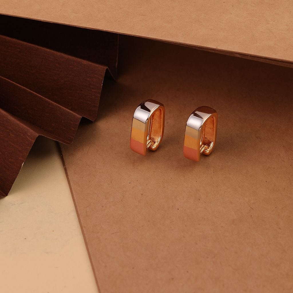 Rose Gold Plated Square Stud Earrings for Women | Anti-Tarnish Stainless Steel Small Earrings | Daily & Party Wear | EA-25