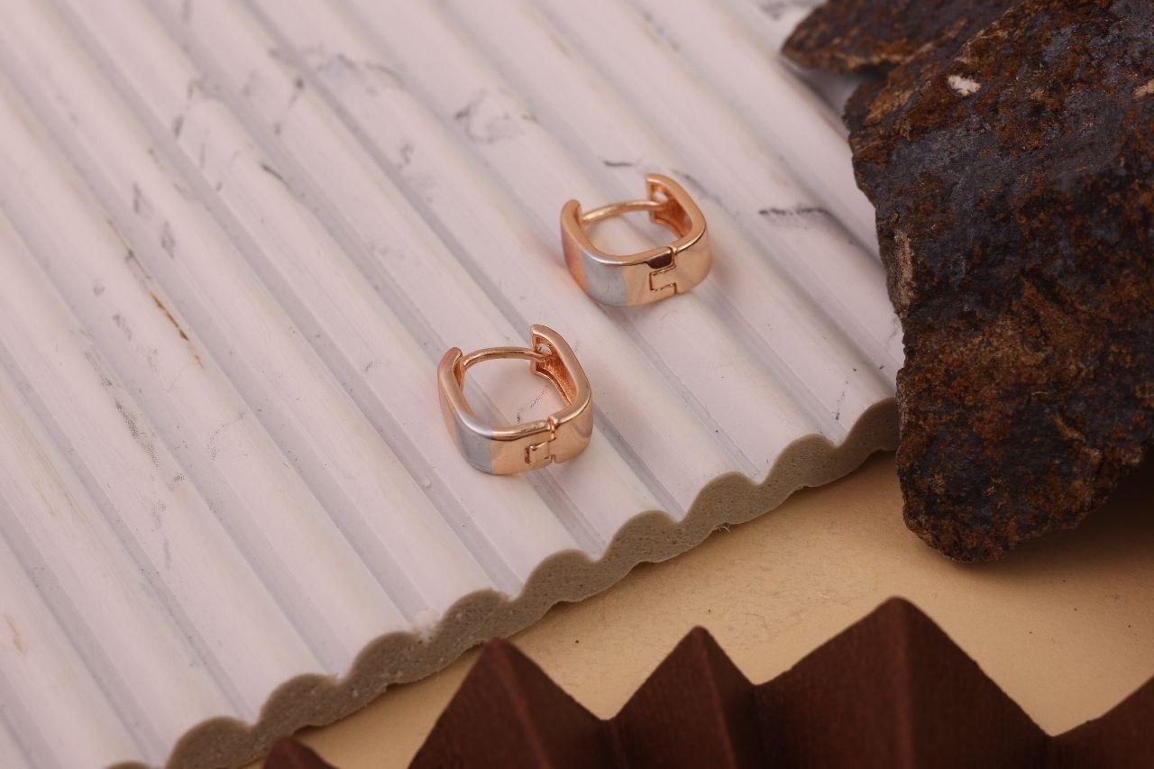 Rose Gold Plated Square Stud Earrings for Women | Anti-Tarnish Stainless Steel Small Earrings | Daily & Party Wear | EA-25
