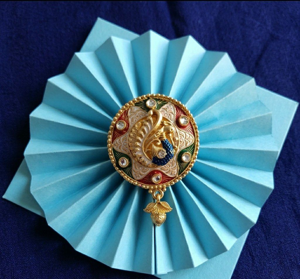 Gold Plated Peacock Saree Pin Brooch for Women | Pearl & Crystal Designer Brooch | Stainless Steel Fashion Accessory | SP-1