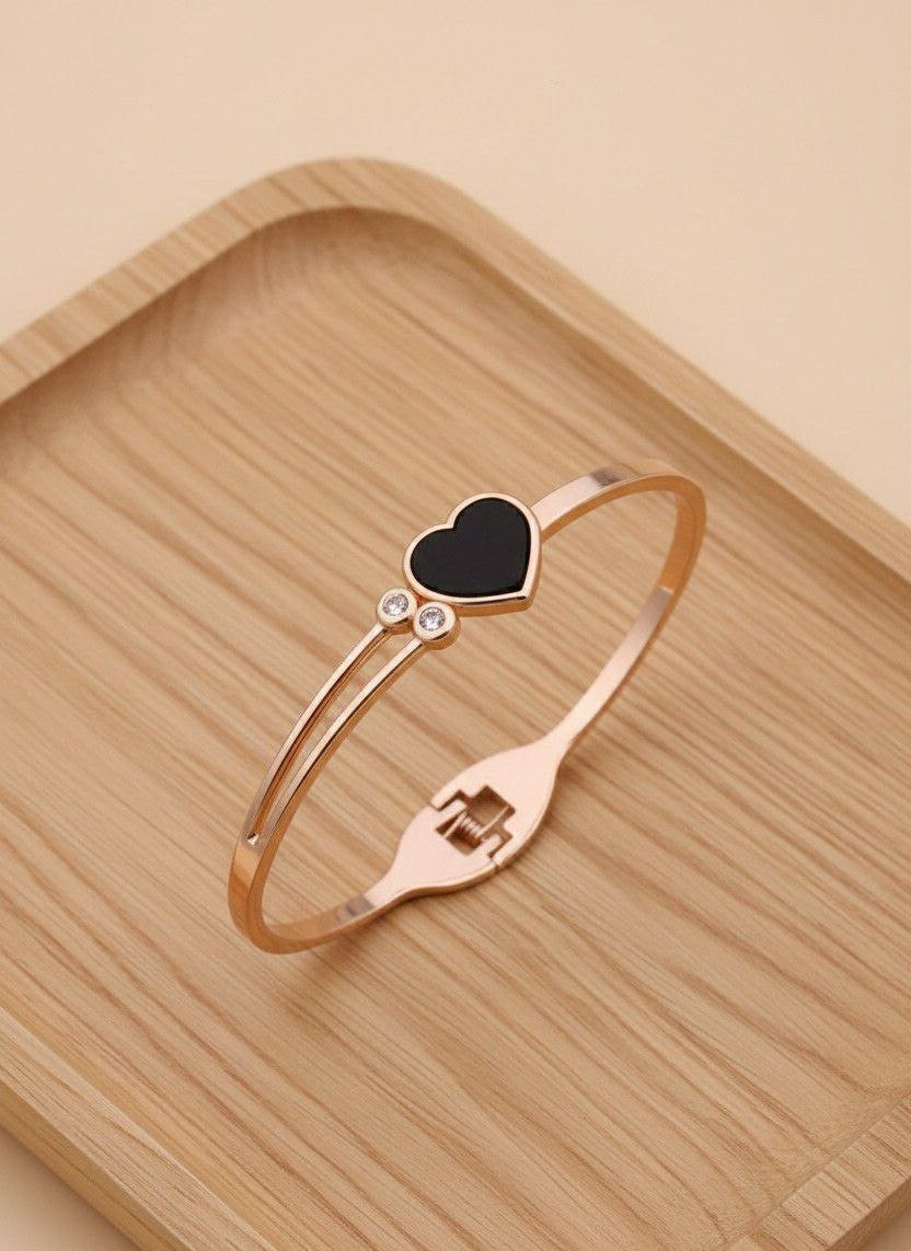 Gold Plated American Diamond Kada Bracelet for Women | Premium Brass AD Bracelet | Casual, Ethnic & Western Wear | B-6
