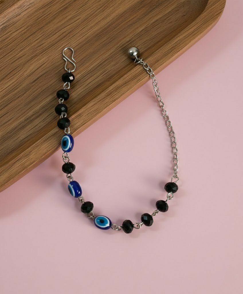 Silver Plated Heart Chain Bracelet for Women | Adjustable Daily Wear Bracelet | Brass & Steel Jewellery | B-26