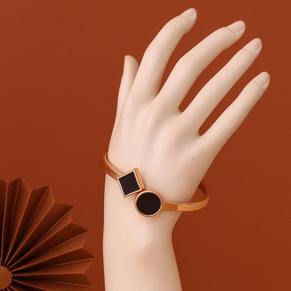 Classic Gold Plated Kada Bracelet for Women | Premium Brass Foldover Bracelet | Ethnic, Casual & Western Wear | B-12