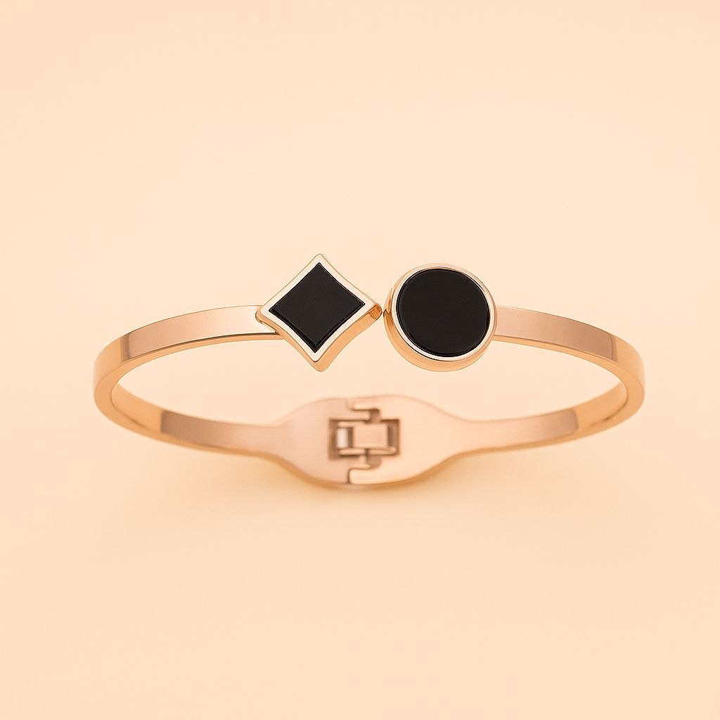 Classic Gold Plated Kada Bracelet for Women | Premium Brass Foldover Bracelet | Ethnic, Casual & Western Wear | B-12