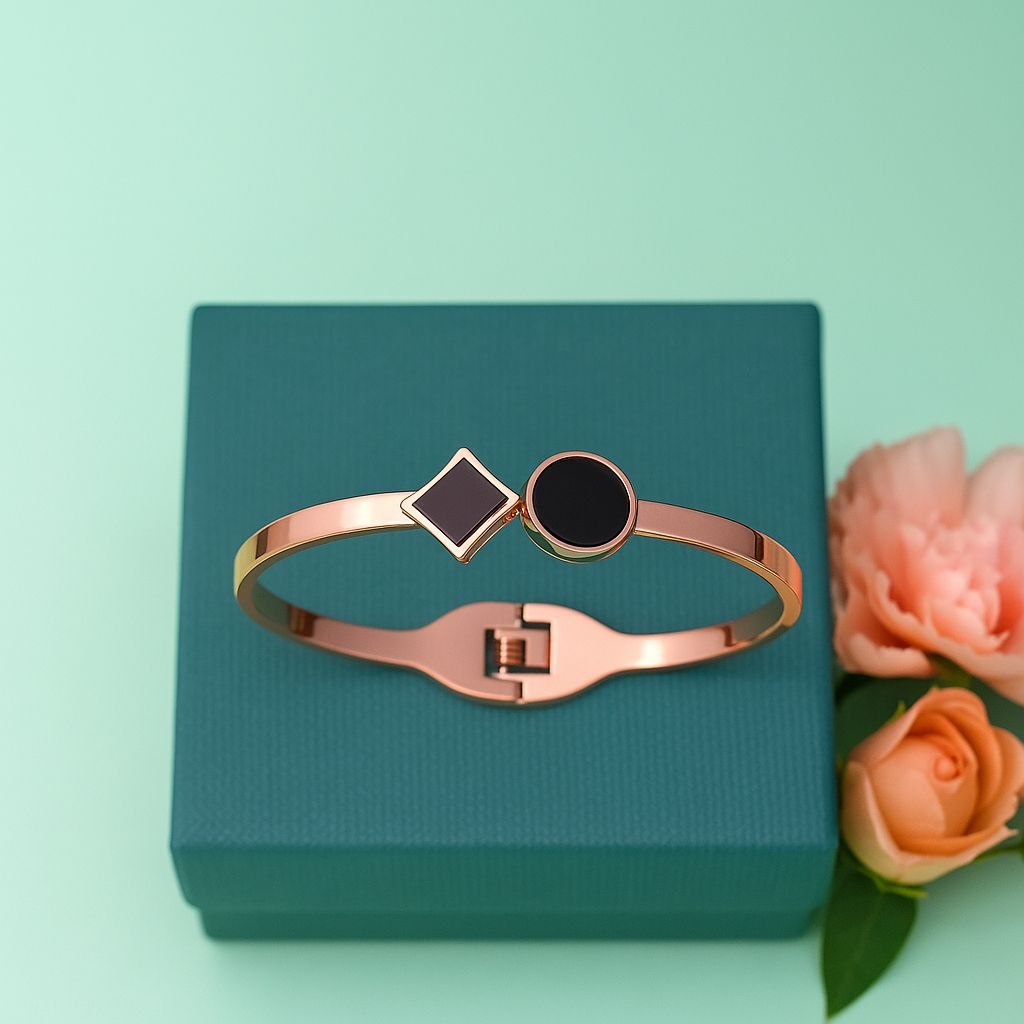 Classic Gold Plated Kada Bracelet for Women | Premium Brass Foldover Bracelet | Ethnic, Casual & Western Wear | B-12