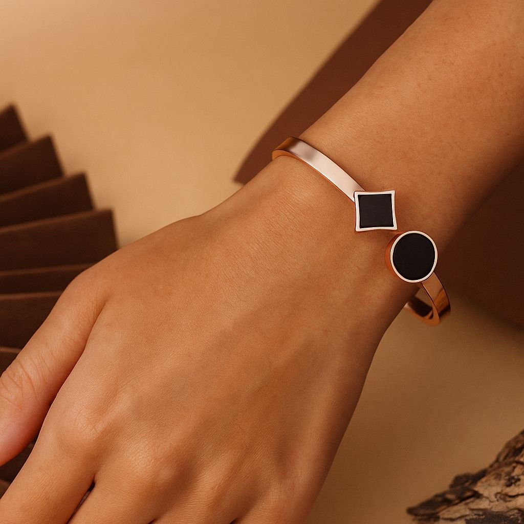Classic Gold Plated Kada Bracelet for Women | Premium Brass Foldover Bracelet | Ethnic, Casual & Western Wear | B-12