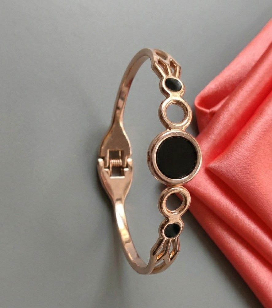 Gold Plated Heart Kada Bracelet for Women | Premium Brass Designer Bracelet | Ethnic, Casual & Western Wear | B-40