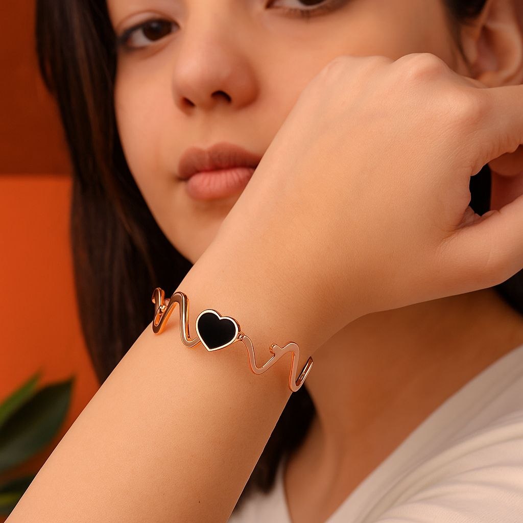 Elegant Gold Plated Kada Bracelet for Women | Premium Brass Foldover Bracelet | Casual, Ethnic & Western Wear | B-8