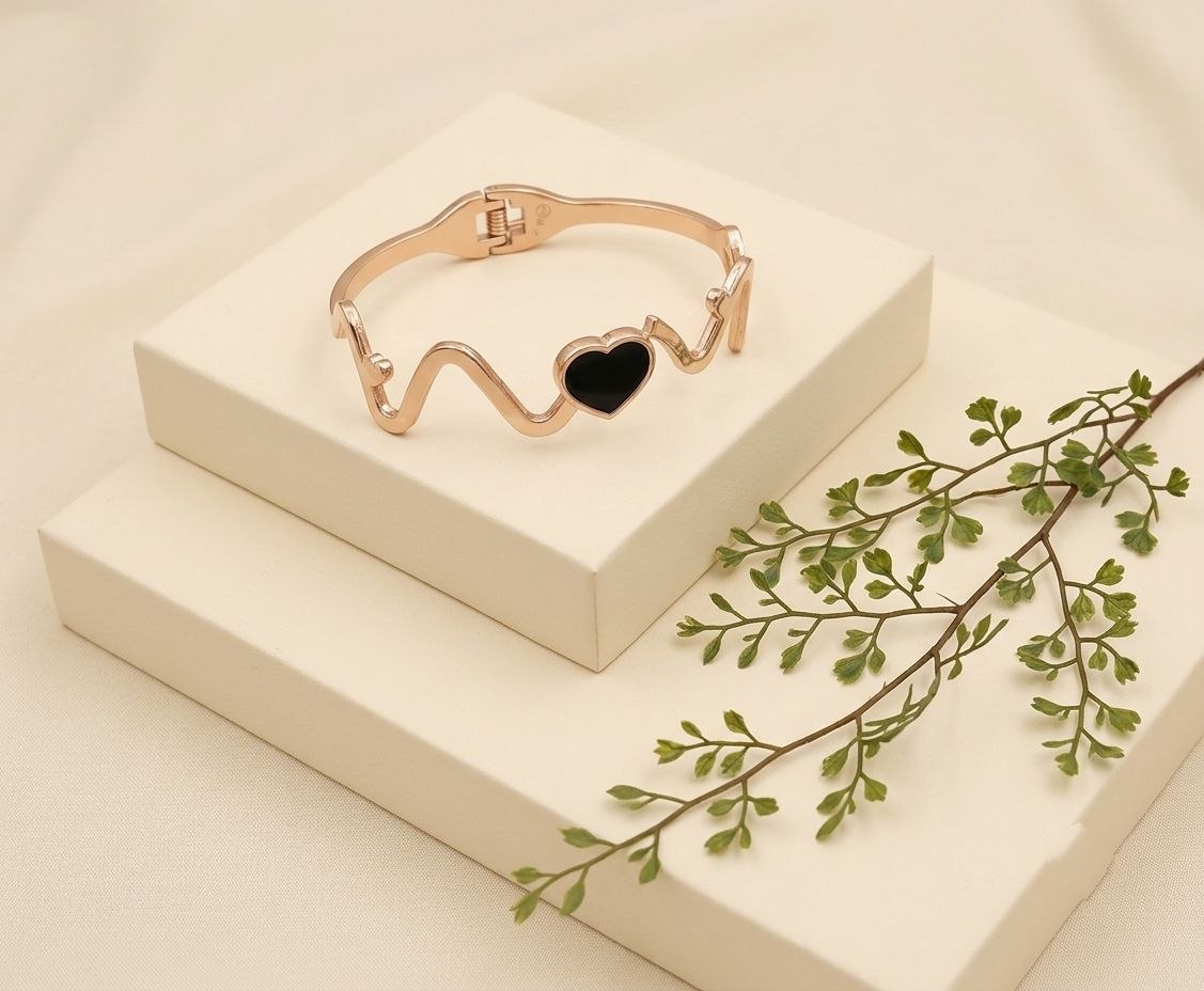 Elegant Gold Plated Kada Bracelet for Women | Premium Brass Foldover Bracelet | Casual, Ethnic & Western Wear | B-8