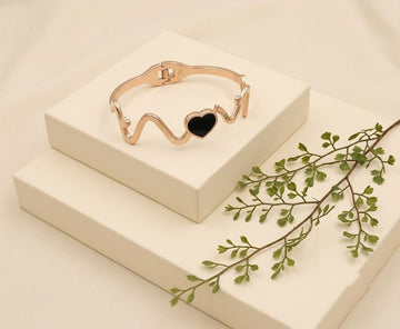 Elegant Gold Plated Kada Bracelet for Women | Premium Brass Foldover Bracelet | Casual, Ethnic & Western Wear | B-8