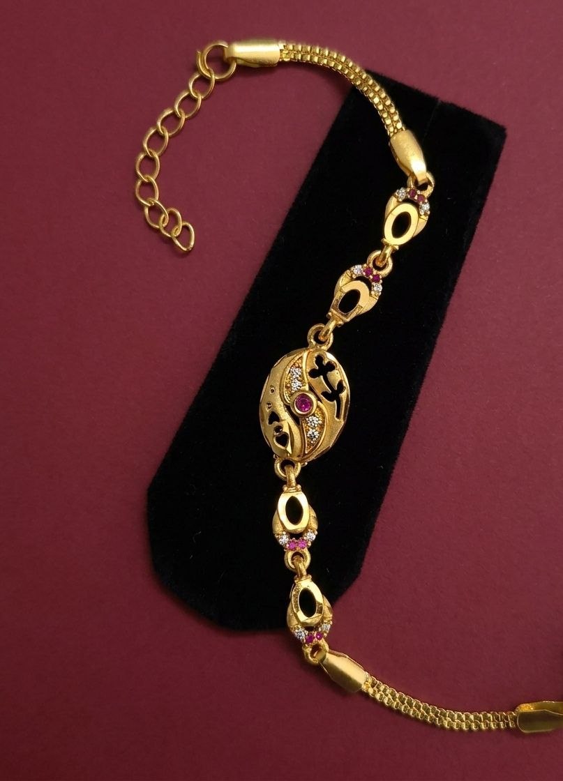 Gold Plated CZ Diamond Adjustable Chain Bracelet for Women | Dabi Peking Fashion Bracelet | B-66