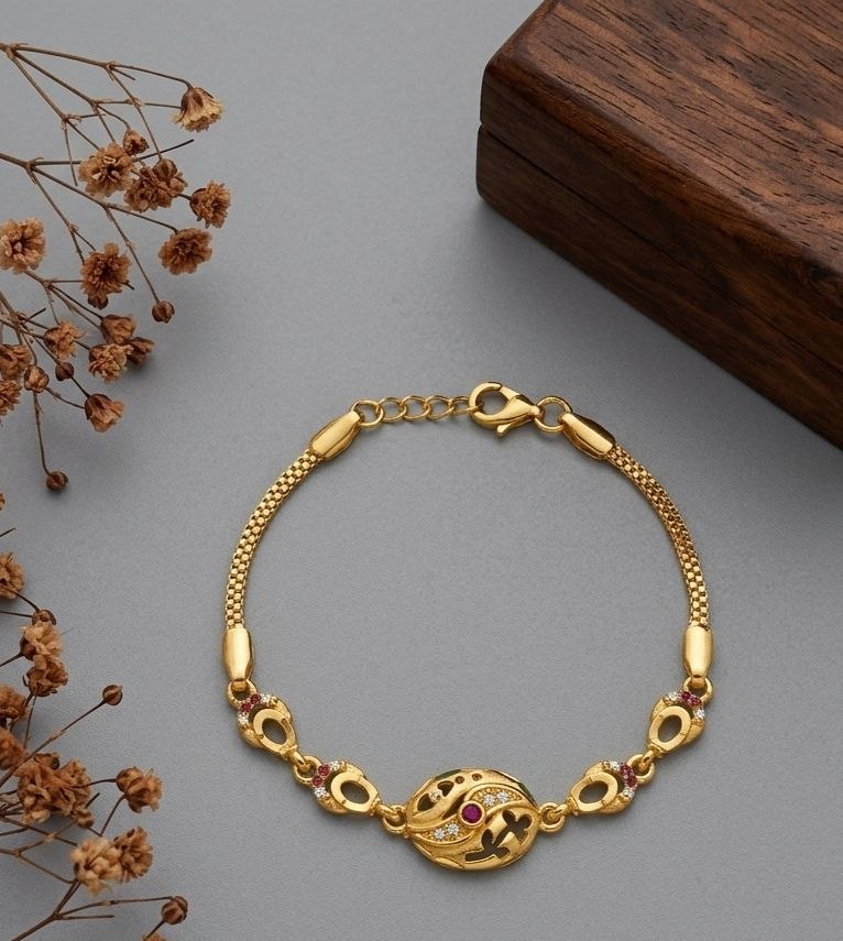 Gold Plated CZ Diamond Adjustable Chain Bracelet for Women | Dabi Peking Fashion Bracelet | B-66
