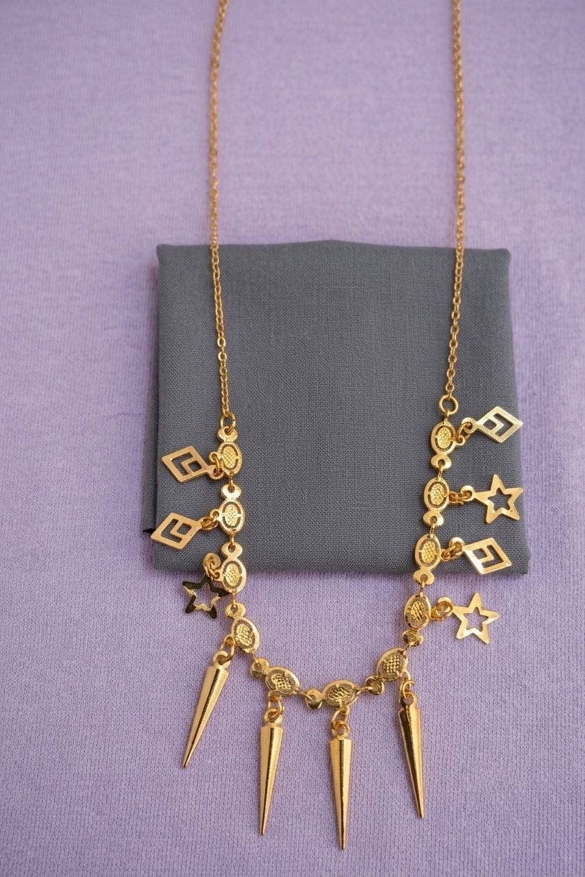 Gold PVD Coated Dokiya Tanmaniya Necklace for Women | Adjustable Minimal Chain Necklace | Daily Wear Jewellery | Imitation Jewellery | N-26