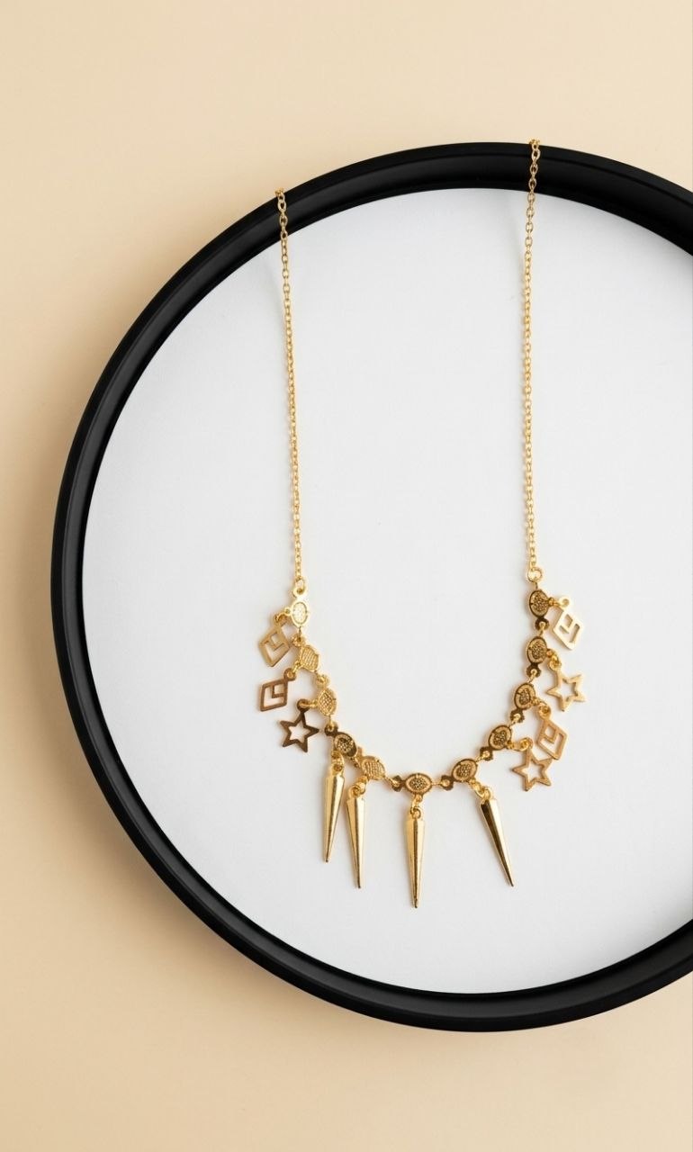 Gold PVD Coated Dokiya Tanmaniya Necklace for Women | Adjustable Minimal Chain Necklace | Daily Wear Jewellery | Imitation Jewellery | N-26
