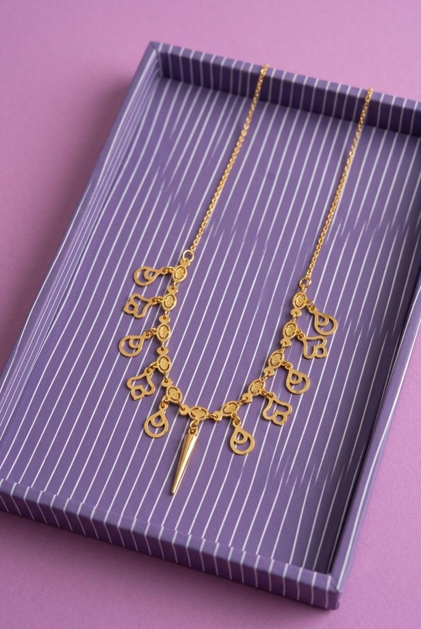Gold PVD Coated Dokiya Tanmaniya Necklace for Women | Adjustable Minimal Chain Necklace | Daily Wear Jewellery | Imitation Jewellery  | N-25